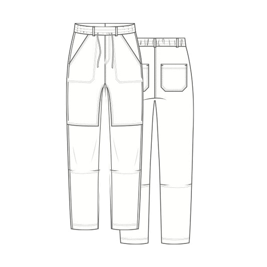 Byxor WORKER i linne - Midnight Blue