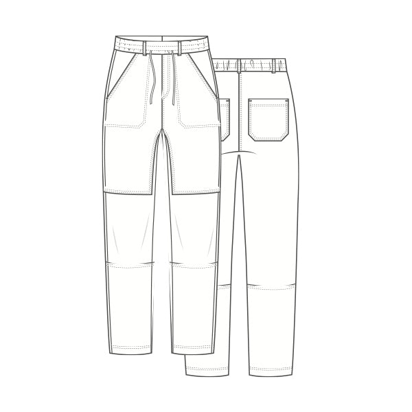 Byxor WORKER i linne - Midnight Blue