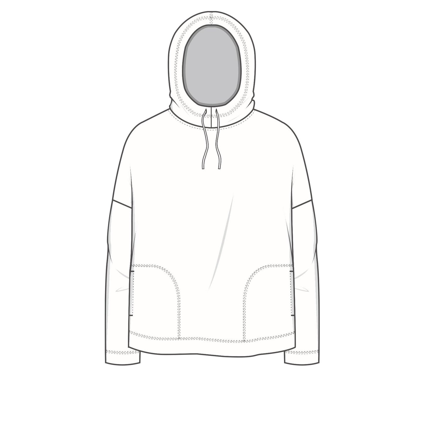 Hoodie i ull med bomull invändigt
