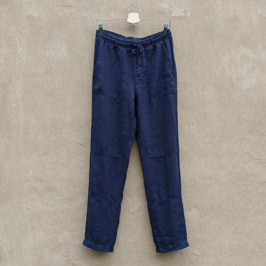 Byxor WORKER i linne - Midnight Blue