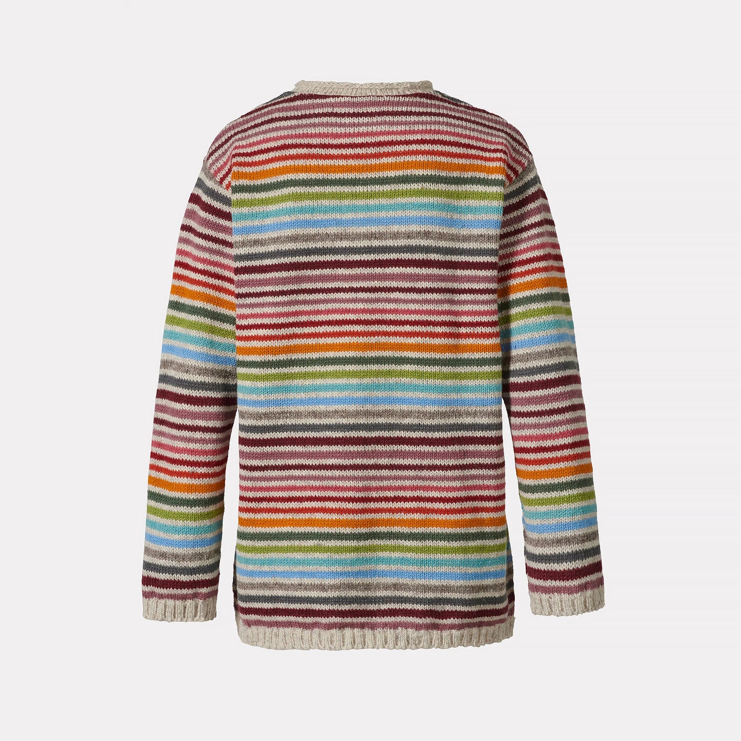 Randig stickad ylletröja - Rainbow Stripes
