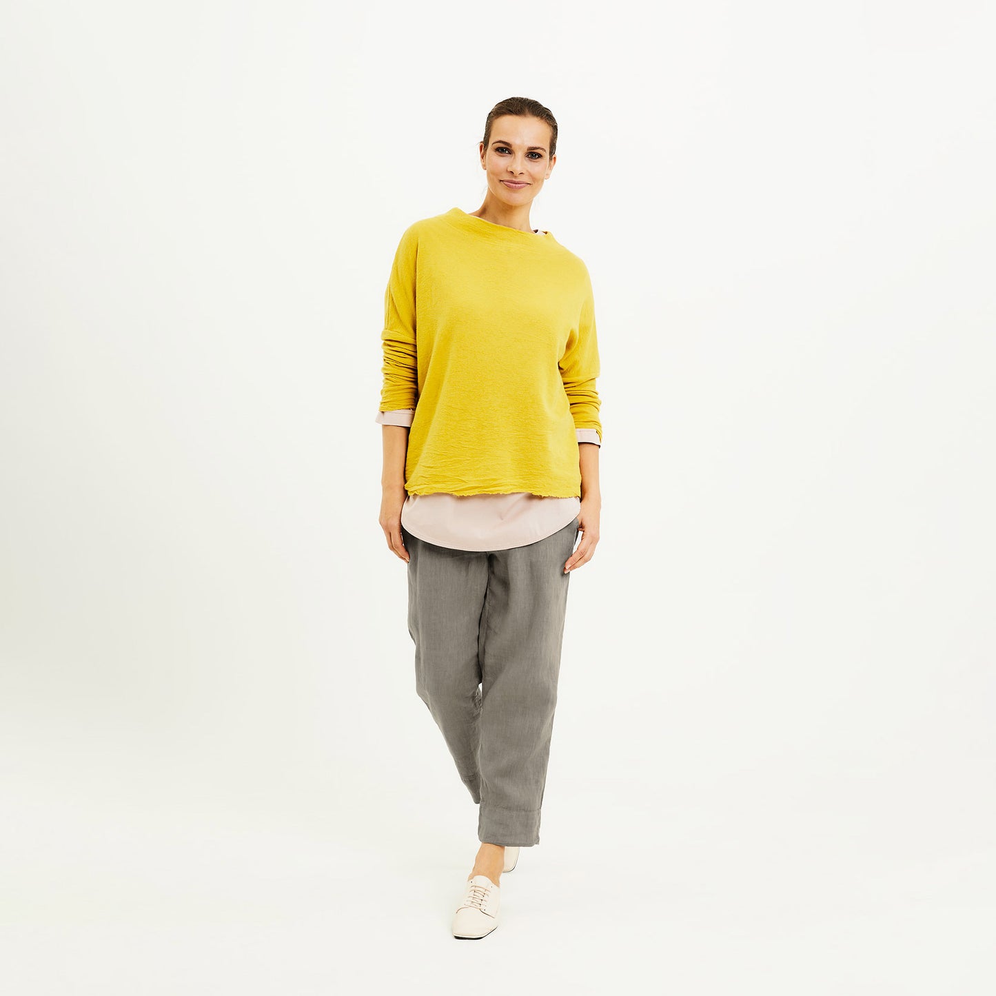 4025 Tröja - Oversize med bred halsmudd