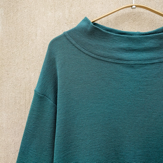 Tröja i merinoull med vid trekvartsärm - Granite