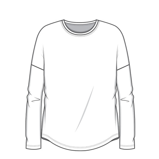 Långärmad t-shirt med ledig passform - Navy