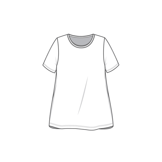 Klockad T-shirt i bambulyocell - Charcoal