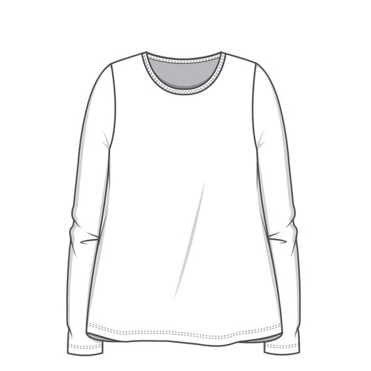 Klockad långärmad T-shirt i bambulyocell - Avocado