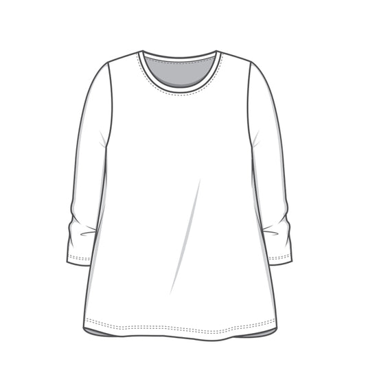 Klockad topp med trekvartsärm i bambulyocell - Pink