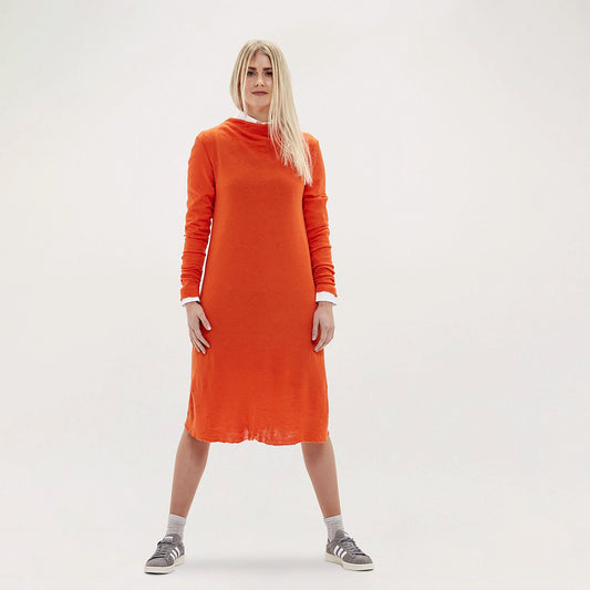 7032 Klänning - A-line, draperad hals