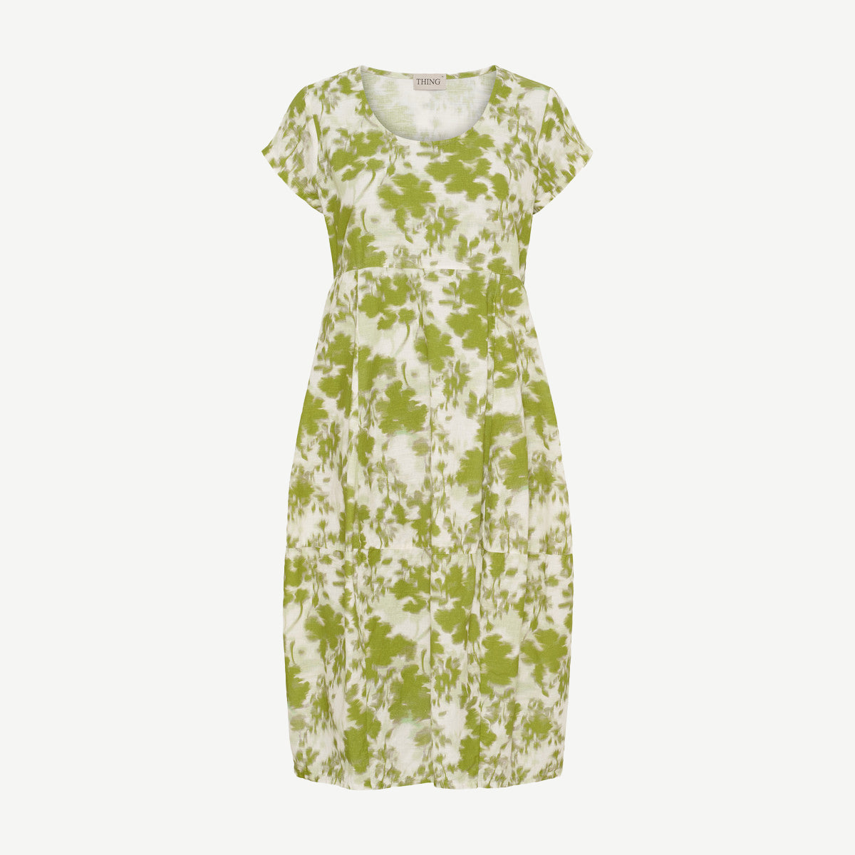 Thing ballongklänning i bomull/lin - Olive