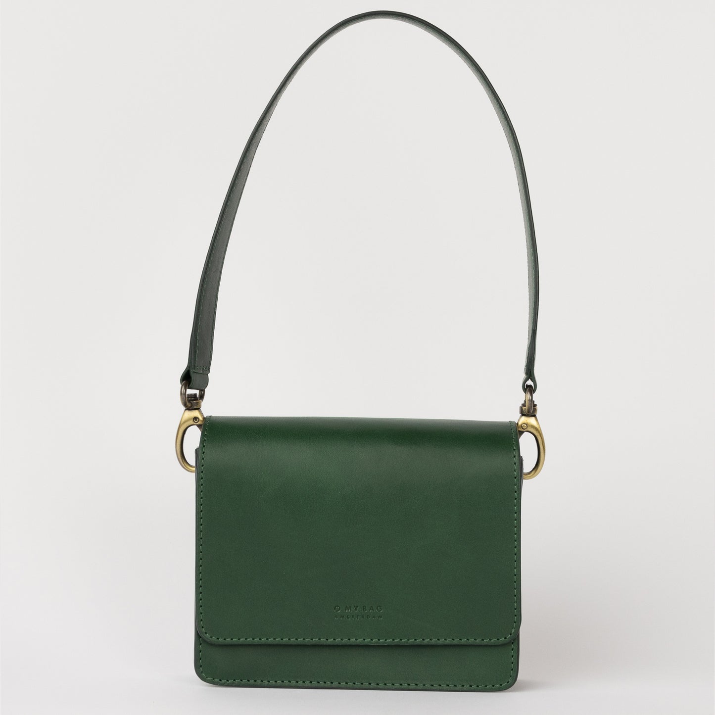 O My Bag AUDREY Mini PINE GREEN - handväska i äkta läder