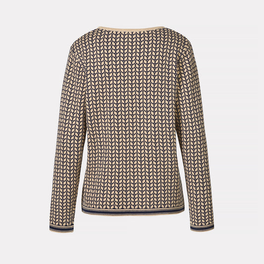 Stickad tröja i ekologisk bomull - Navy