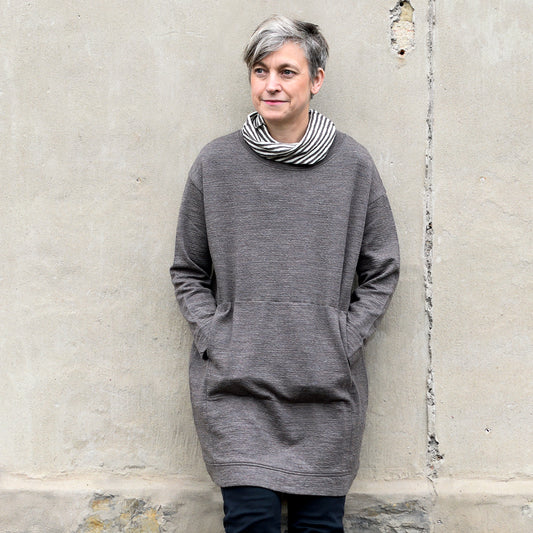 Ulltunika med bomull invändigt - Earth Melange