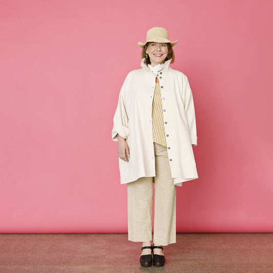 McVerdi oversize jacka LUNA - Naturvit Cotton Canvas