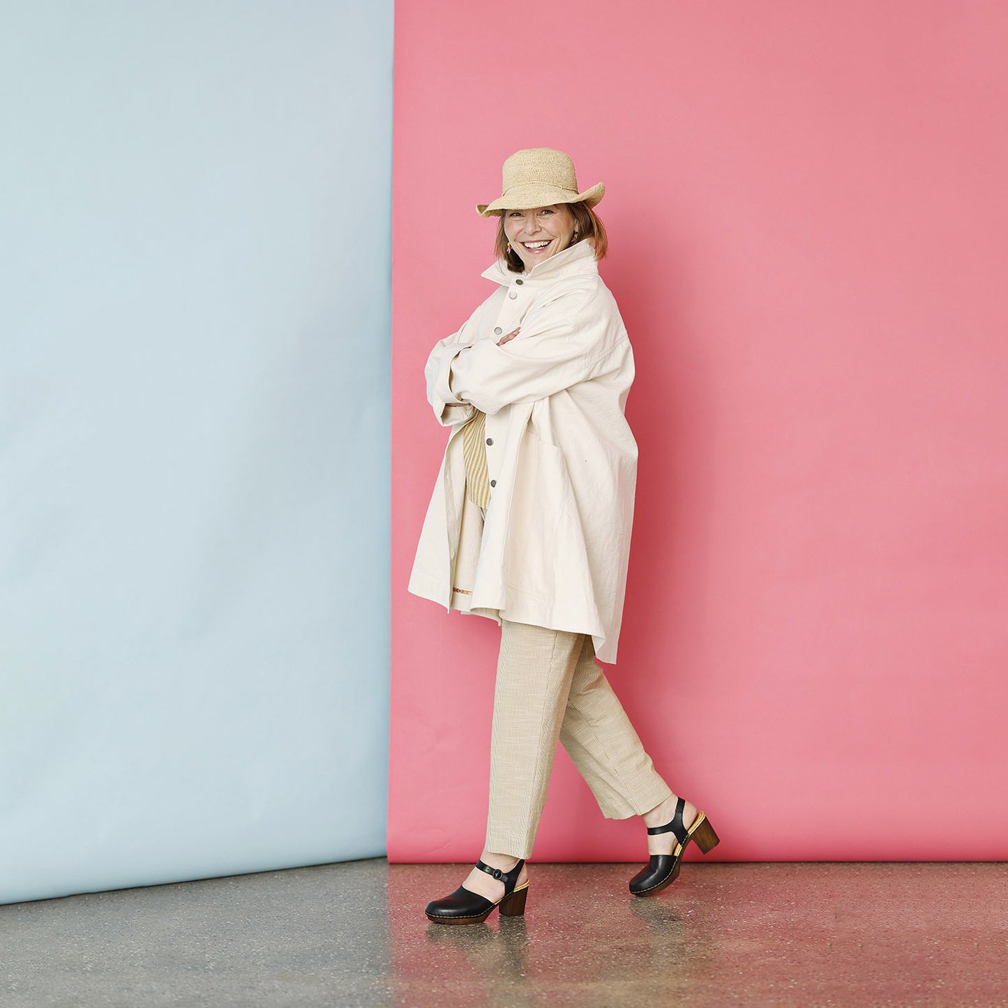 McVerdi oversize jacka LUNA - Naturvit Cotton Canvas