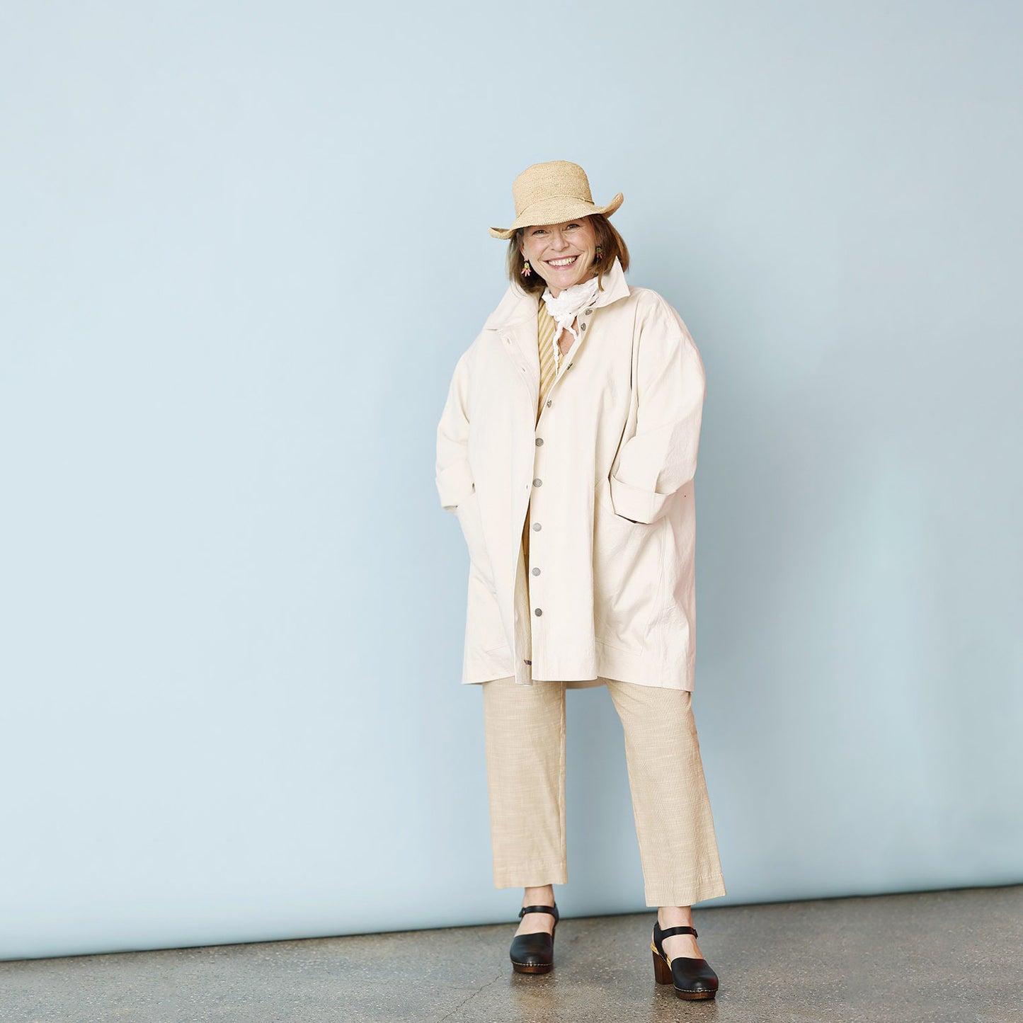 McVerdi oversize jacka LUNA - Naturvit Cotton Canvas