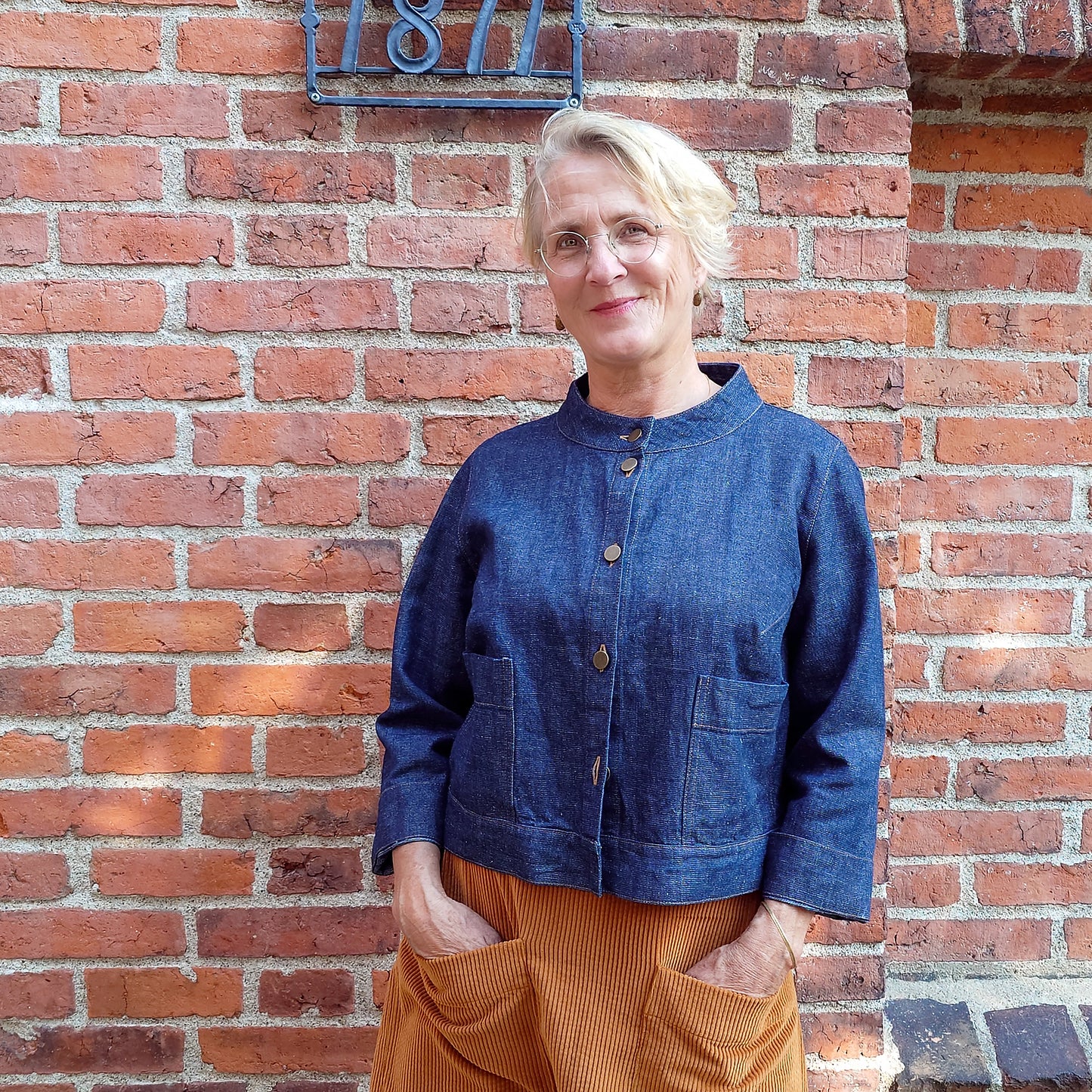 Kort jacka i hampa & ekologisk bomull - Blå denim