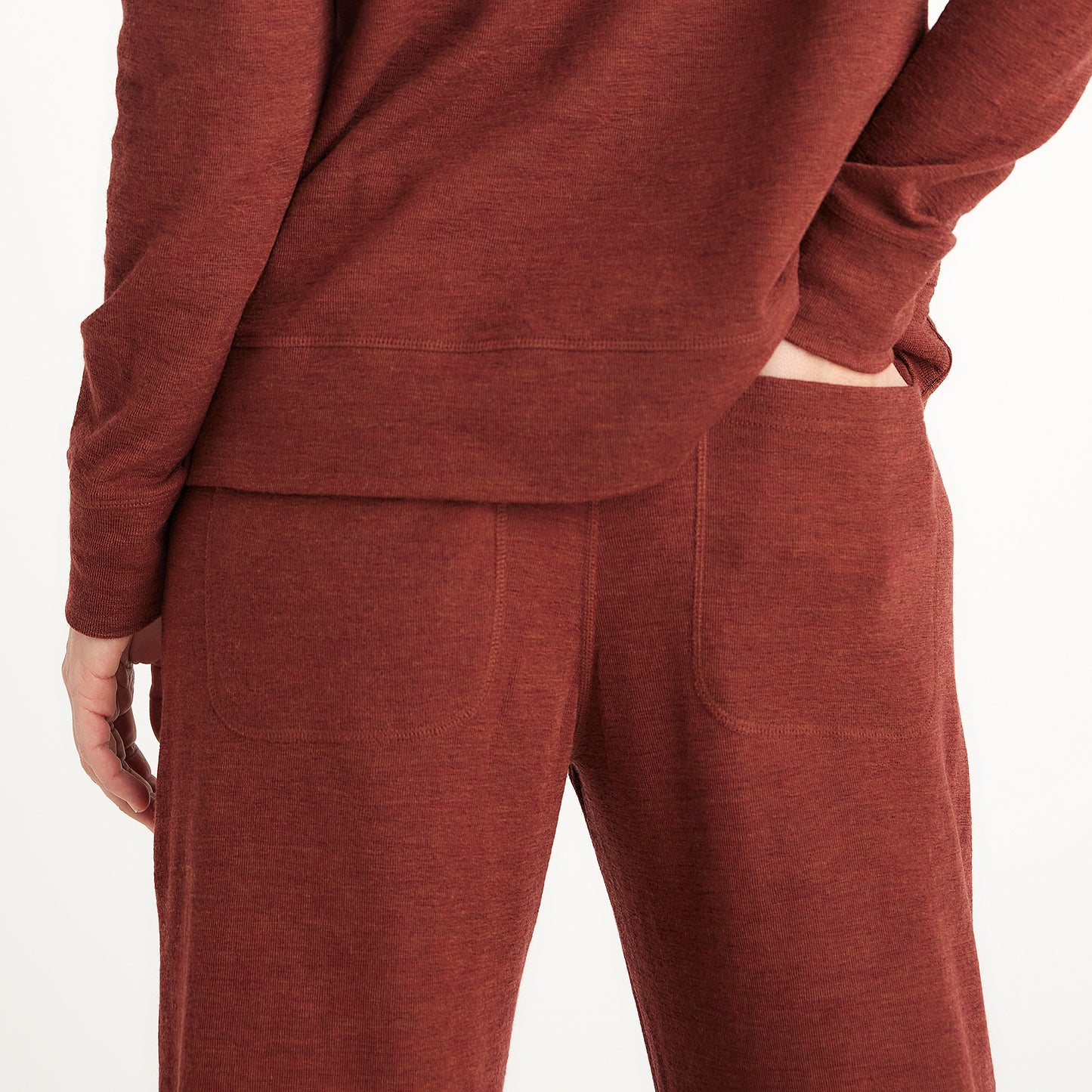 by basics hellånga ullbyxor med fickor - Rosewood