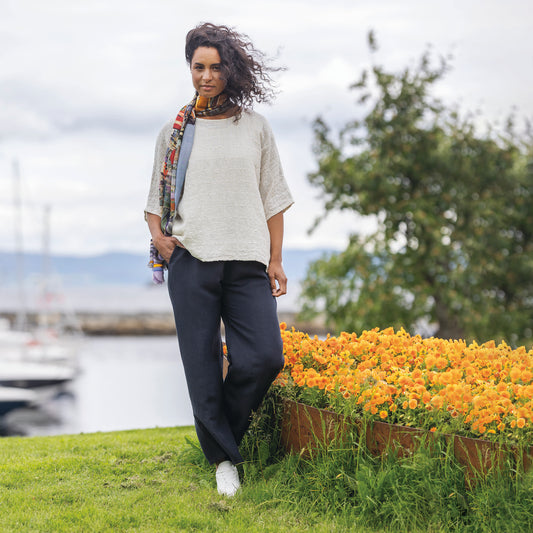 Bohéme oversize linnetopp - Off white