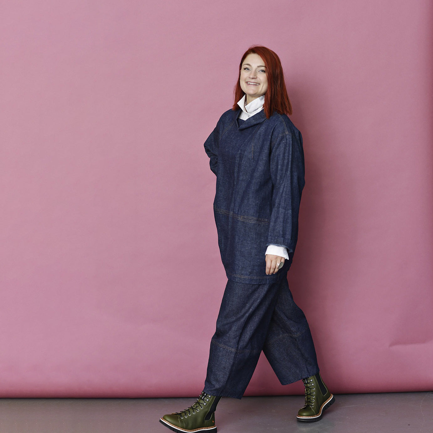 McVerdi anorak i hampa och ekologisk bomull - Blå denim