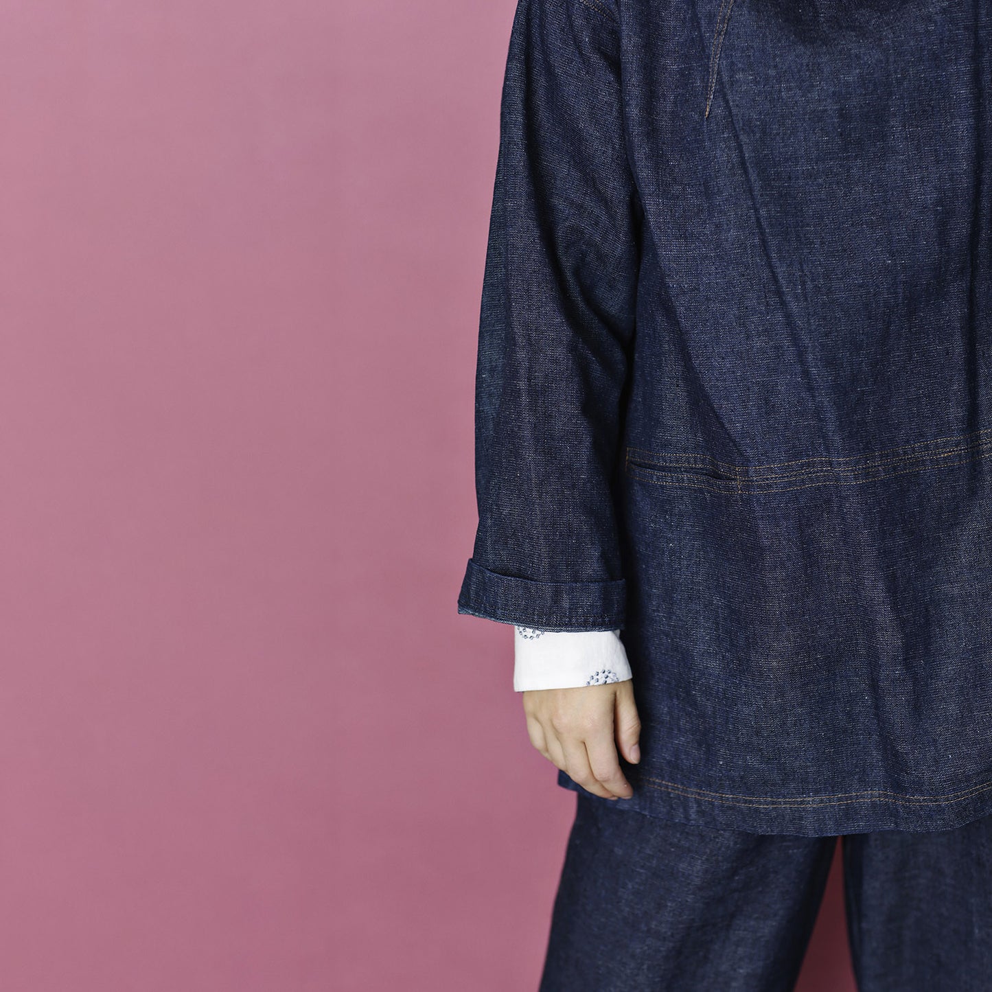 McVerdi anorak i hampa och ekologisk bomull - Blå denim