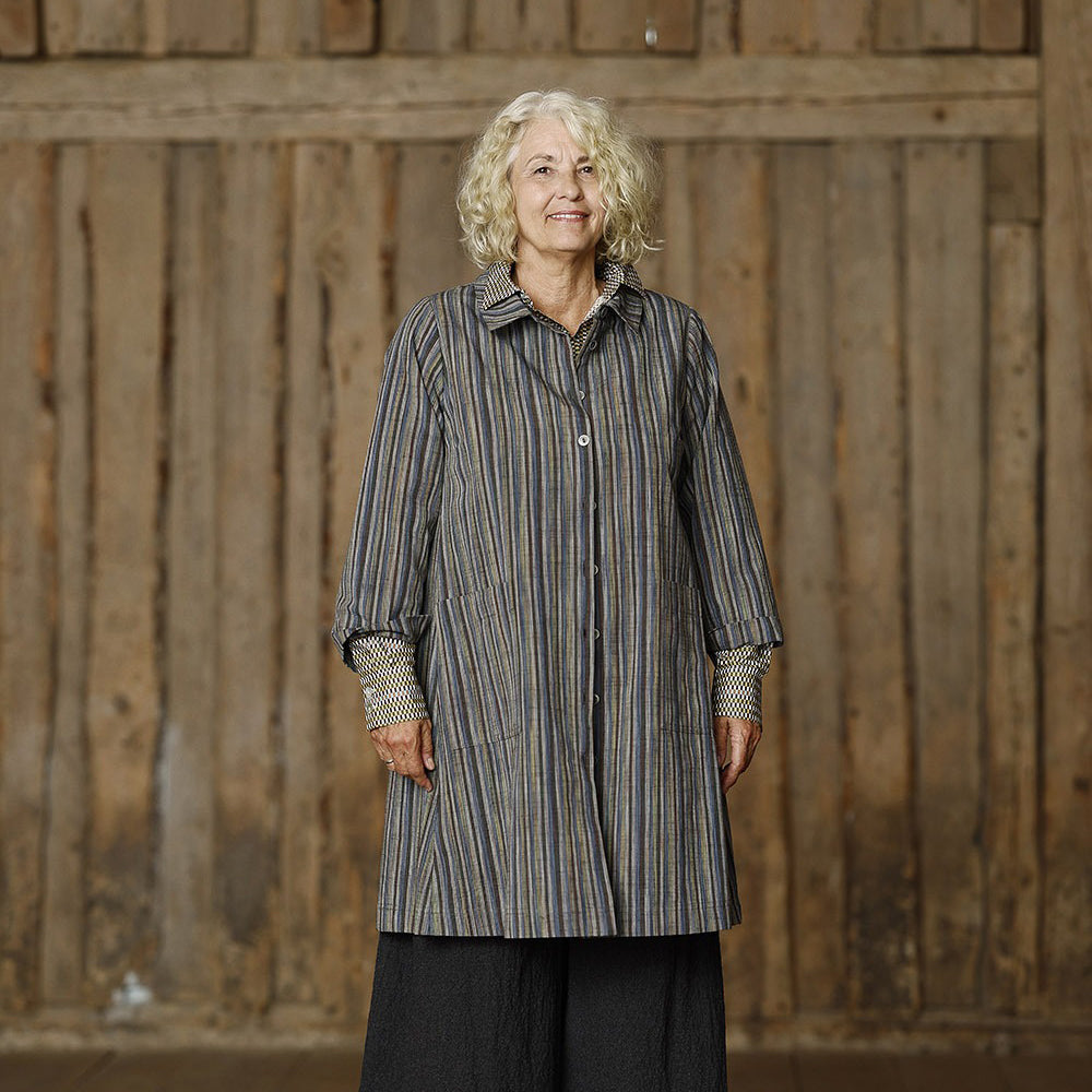 McVERDI skjortjacka HELLE - Blue Stripe