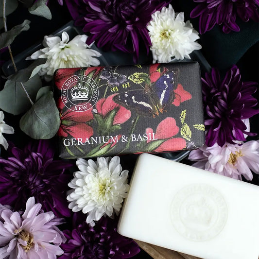 Kew Gardens fast tvål - Geranium & Basil