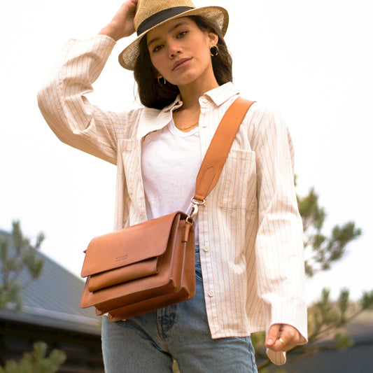 O My Bag HARPER handväska i läder - Cognac