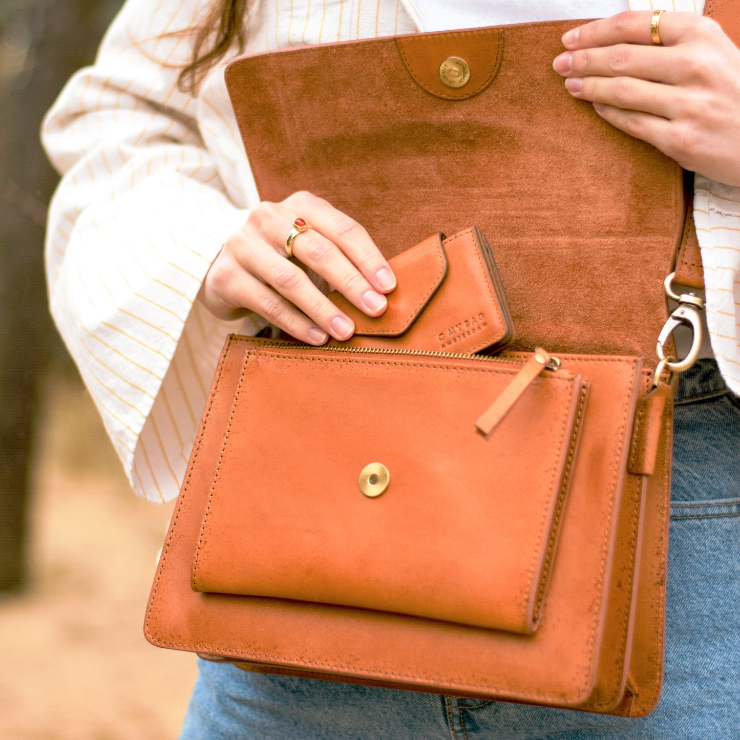 O My Bag HARPER handväska i läder - Cognac