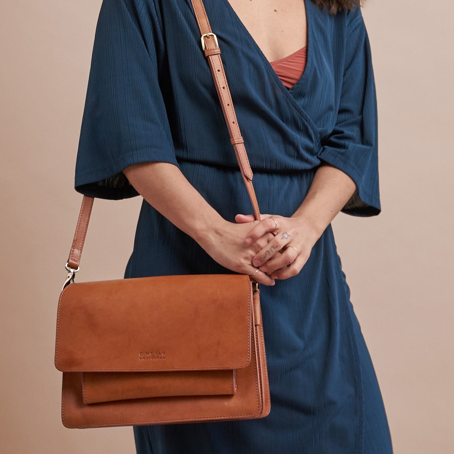 O My Bag HARPER handväska i läder - Cognac