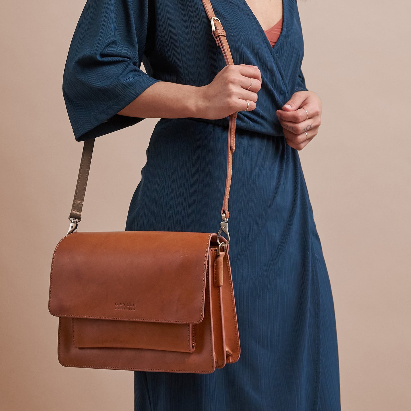 O My Bag HARPER handväska i läder - Cognac