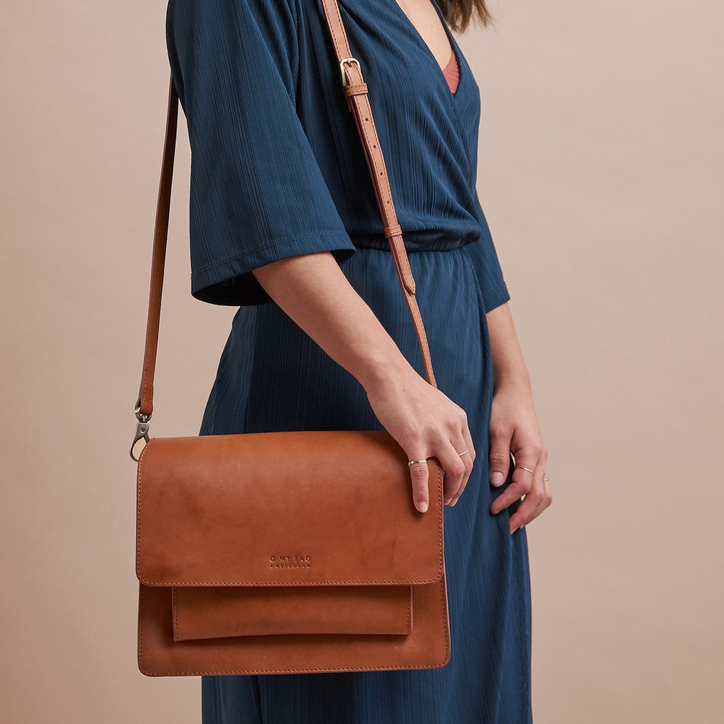 O My Bag HARPER handväska i läder - Cognac