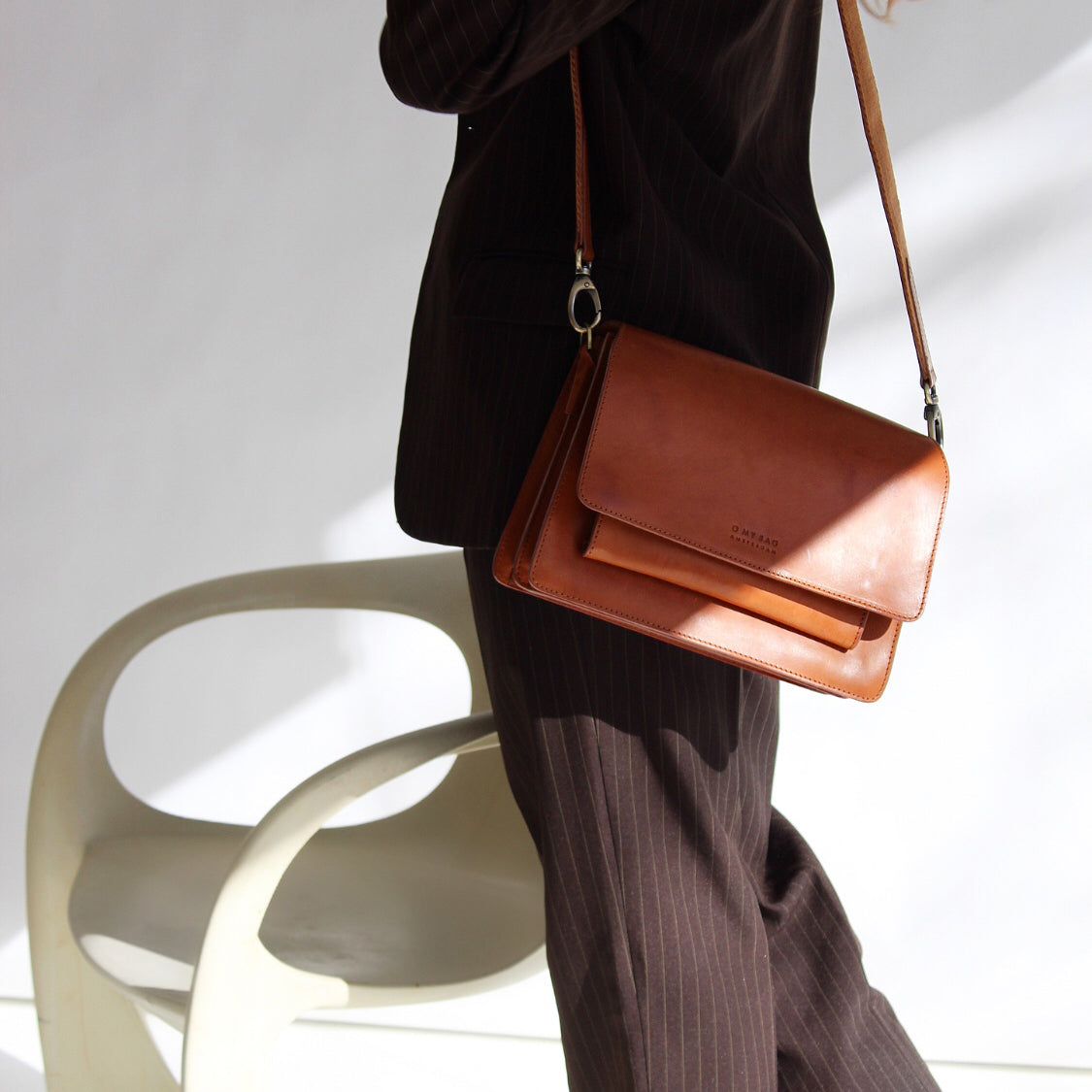 O My Bag HARPER handväska i läder - Cognac