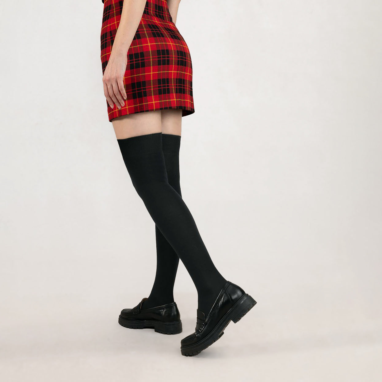 Overknee-strumpor merinoull - Black