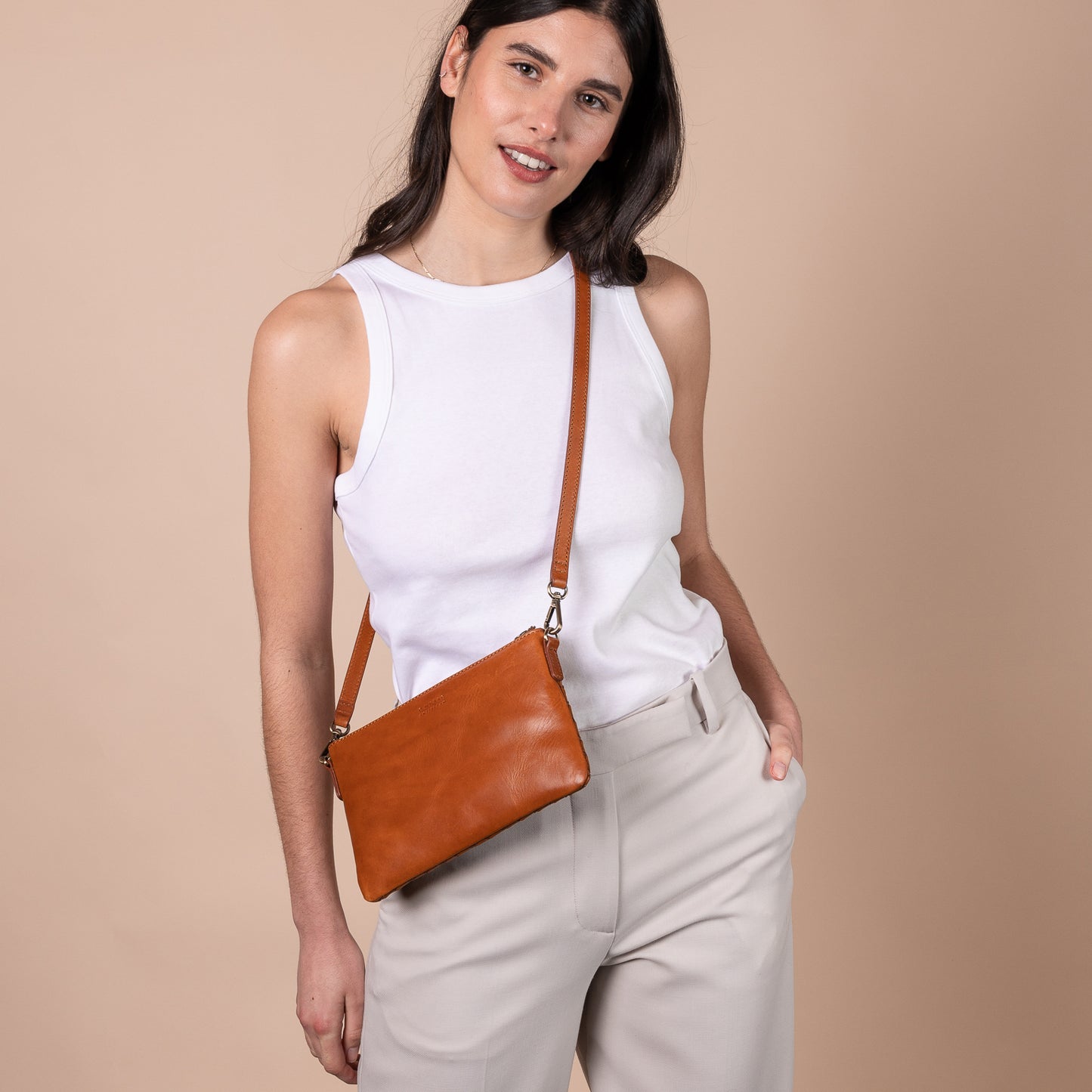 O My Bag LEXI handväska i äkta läder - Cognac