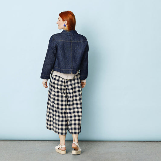 Kort jacka i hampa & ekologisk bomull - Blå denim