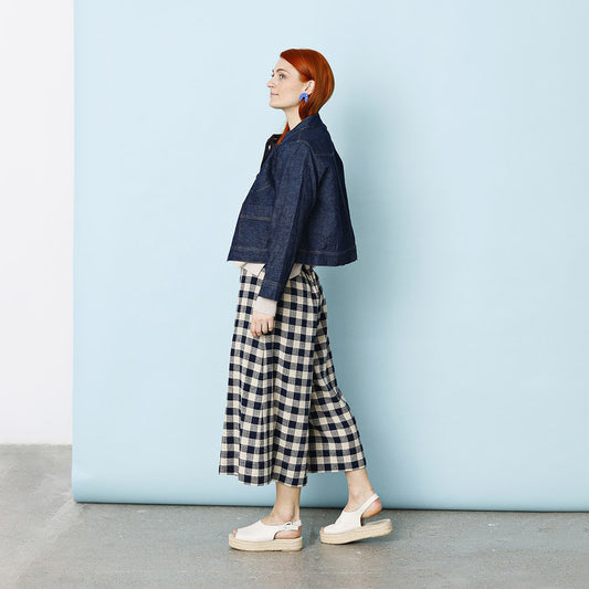 Kort jacka i hampa & ekologisk bomull - Blå denim