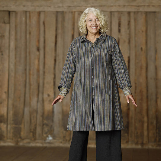 McVERDI skjortjacka HELLE - Blue Stripe