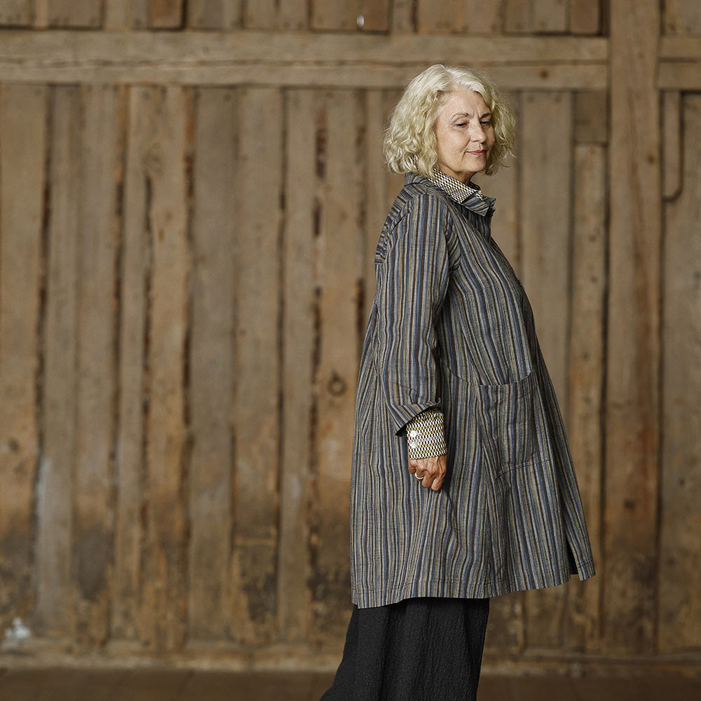 McVERDI skjortjacka HELLE - Blue Stripe