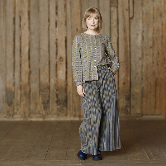 McVERDI vida byxor BETTINA - Blue Stripe