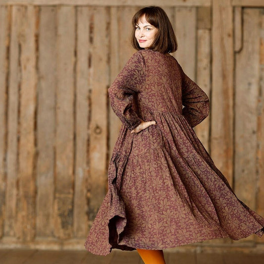 McVerdi höstklänning KASTANJ - Wine