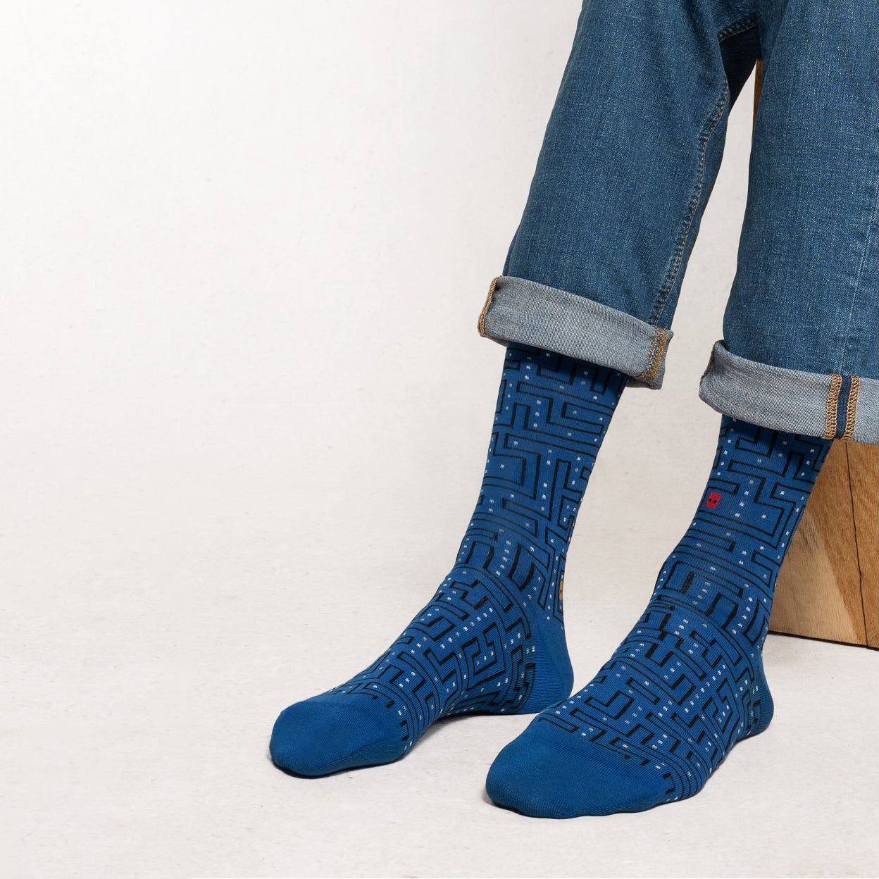 Herrstrumpa i bomullsmix – "Pacman"