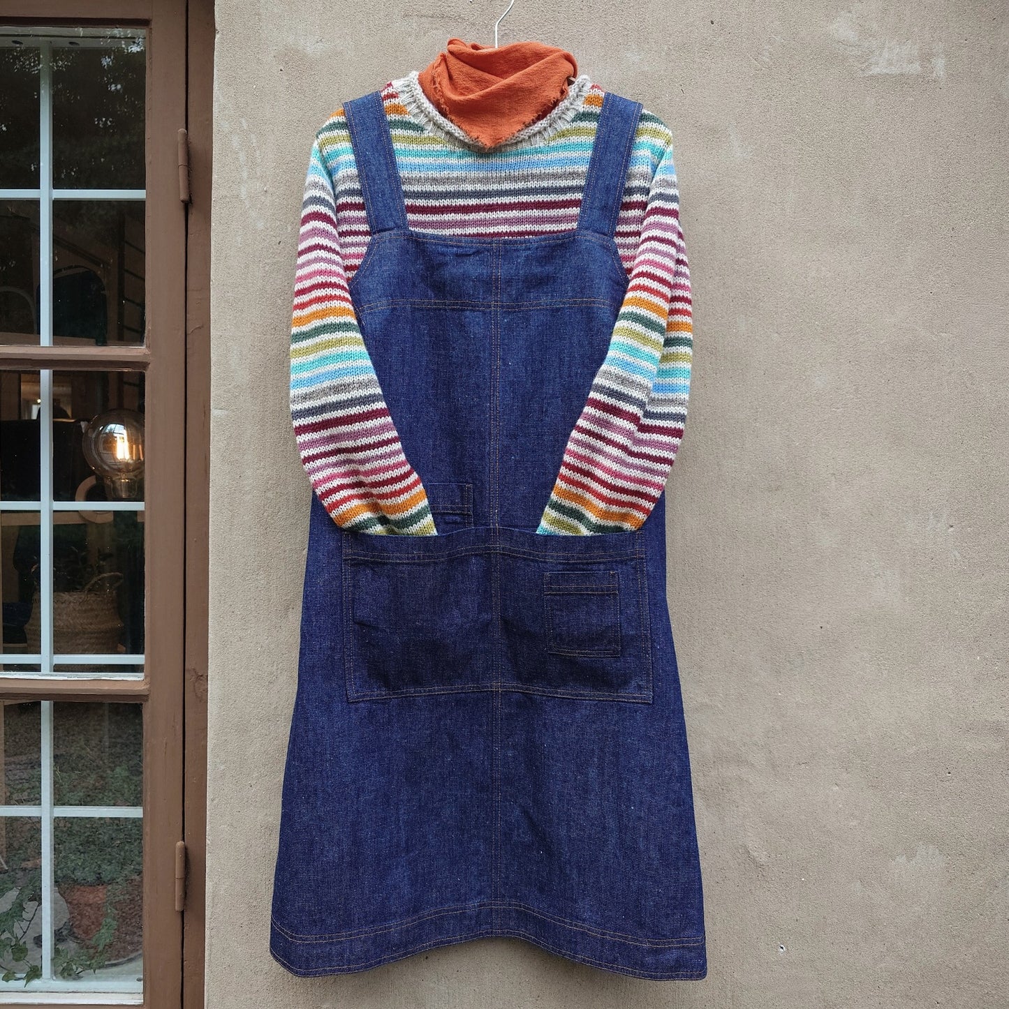 McVerdi hängselklänning i hampa och ekologisk bomull - Blå denim