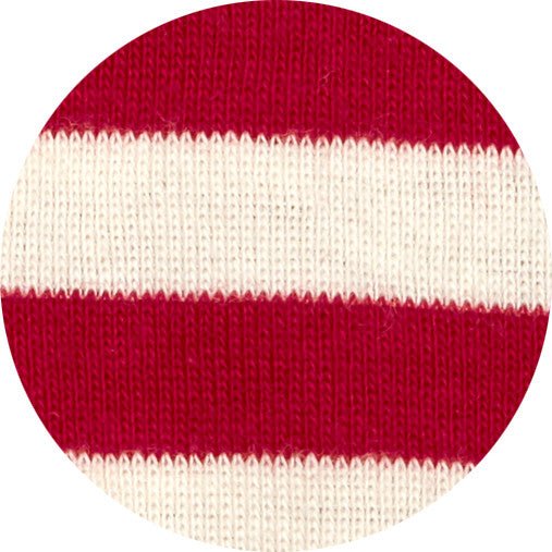 Randig långärmad t-shirt med ledig passform - Röd/offwhite