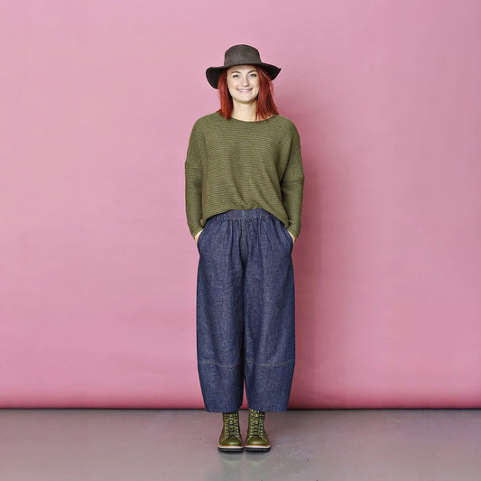 Baggy jeans i hampa och ekologisk bomull