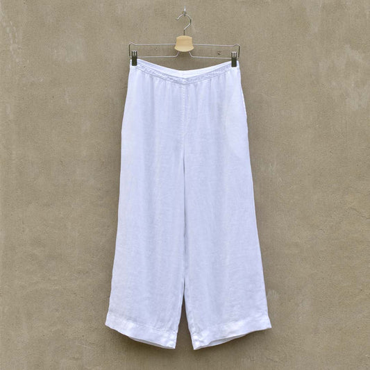 Tunna vida linnebyxor - Vita