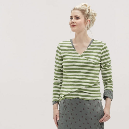 4008 Tröja - figurnära med framstycke i omlott