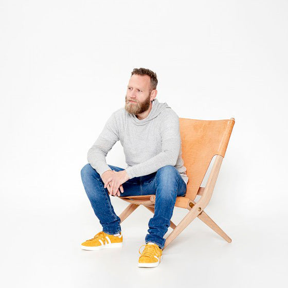 Hoodie i merinoull - unisexmodell med fållade kanter, Capers Melange