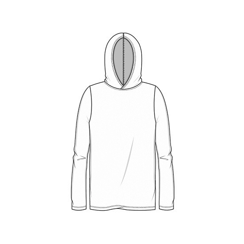 Hoodie i merinoull - unisexmodell med fållade kanter, Capers Melange