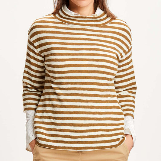 4051 Tröja i merinoull med vid trekvartsärm