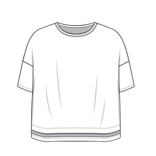 Oversize topp med trekvartsärm i bambulyocell - Black